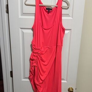 Eloquii Coral Ruched Mini Dress